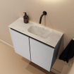 MONDIAZ TURE-DLUX Meuble WC 60cm Plata. Lavabo EDEN Opalo position droite. Sans trou de robinet. SW1104475