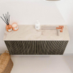 Mondiaz JOYA-DLUX Meuble de salle de bains - 80cm - couleur Shadow - Vasque FAYE position Droite 1 trou de robinet couleur Frappe SW1422673