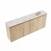 MONDIAZ TURE-DLUX Meuble toilette - 120cm - Washed Oak - EDEN - vasque Glace - position droite - 1 trou de robinet SW1103613