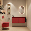 MONDIAZ TURE-DLUX Meuble de toilettes 120cm Fire. EDEN lavabo Frappe position droite. Sans trou de robinet. SW1102791
