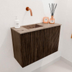 Mondiaz JOYA-DLUX 60cm toiletmeubel - kleur Walnut - Wastafel FAYE positie Links Zonder kraangat kleur Arena. SW1424329