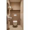 QeramiQ Dely Toiletset - 36.3x51.7cm - diepspoel - rimless - Inbouwreservoir met Geberit UP320 spoelmechanisme - softclose toilet zitting 35 mm - glans witte bedieningsplaat - ronde knoppen - mat wit SW1413223