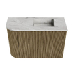 Mondiaz JOYA-DLUX 61.6cm toiletmeubel - ronding links kleur Dusk - Wastafel FAYE positie Rechts Zonder kraangat kleur Glace. SW1423169