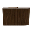Mondiaz JOYA-DLUX 61.6cm meuble de salle de bains - arrondi droit couleur Walnut - Vasque FAYE position Gauche Sans trou de robinet couleur Saba. SW1424655