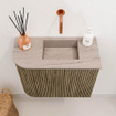 Mondiaz JOYA-DLUX 51.6cm toiletmeubel - ronding links kleur Dusk - Wastafel FAYE positie Rechts Zonder kraangat kleur Saba. SW1426078