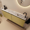 MONDIAZ TURE-DLUX Meuble toilette - 120cm - Oro - EDEN - vasque Glace - position droite - 1 trou de robinet SW1103456