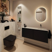 MONDIAZ TURE-DLUX Meuble toilette - 120cm - Urban - EDEN - vasque Opalo - position droite - sans trou de robinet SW1104181