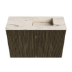 Mondiaz JOYA-DLUX 60cm toiletmeubel - kleur Shadow - Wastafel FAYE positie Rechts 1 kraangat kleur Nata. SW1424946