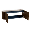 Mondiaz JOYA-DLUX Meuble de salle de bains - arrondi gauche couleur Walnut - Vasque FAYE position Droite Sans trou de robinet couleur Saba SW1424679