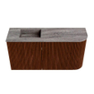 Mondiaz JOYA-DLUX 81.6cm toiletmeubel - ronding rechts kleur Ruby - Wastafel FAYE positie Links Zonder kraangat kleur Oza. SW1425537
