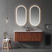 Saniclass Terra vasque pour meuble de salle de bains - 141x46x1.2cm - coins arrondis - 2 vasques - sans trou de robinet - solid surface - blanc mat SW1418384