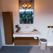 Mondiaz ALAN-DLUX Ensemble de meuble - 120cm - meuble Rust mat - 2 tiroirs - Lavabo Cloud Frappe suspendu - vasque Centre - 0 trous de robinet SW804747