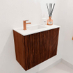 Mondiaz JOYA 50cm meuble de toilette - couleur Ruby - Vasque FAYE position Gauche 1 trou de robinet couleur Talc. SW1421721