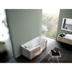 Novellini Iris Baignoire combinée acrylique droite avec porte et avec 1 panneau 170x70/80x62cm avec cadre blanc 0335651