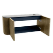 Mondiaz JOYA-DLUX 91.6cm toiletmeubel - ronding links kleur Dusk - Wastafel FAYE positie Rechts Zonder kraangat kleur Glace. SW1423168