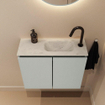 MONDIAZ TURE-DLUX Meuble toilette - 60cm - Greey - EDEN - vasque Opalo - position droite - 1 trou de robinet SW1104334