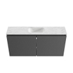 MONDIAZ TURE-DLUX Meuble WC 100 cm Dark Grey. Lavabo EDEN Opalo position milieu. Sans trou de robinet. SW1104270