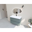 HR badmeubelen Infinity XXL 3D Ensemble meuble de salle de bains - 100 cm - 1 lavabo en céramique just blanc - 1 trou de robinet - 2 tiroirs - petrol mat SW863484
