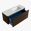 Mondiaz CIRO-DLUX Ensemble de meubles de salle de bains - 120x45x50cm - Vasque en solid surface Opalo - 1 lavabo à droite - 1 trou de robinet - 2 tiroirs - Noyer SW1530501