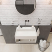 Ideavit SolidBliss Wastafel 60x40x28cm 0 kraangaten Solid surface mat wit SW450869