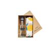 Wellmark Giftbox Afwasmiddel met 2 handdoeken Helder Glas Zwarte pomp SW699584