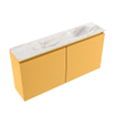 MONDIAZ TURE-DLUX Meuble toilette - 100cm - Ocher - EDEN - vasque Frappe - position droite - 1 trou de robinet SW1102873