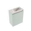 MONDIAZ TURE-DLUX Meuble toilette - 40cm - Greey - EDEN - vasque Glace - position droite - 1 trou de robinet SW1103276