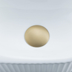 QeramiQ Fuente Ensemble de Lavabo - 40x21.5x12cm - strié - demi-rond - céramique - ensemble de robinet en laiton brossé - bouchon de vidange - siphon réduit - blanc mat SW1233111
