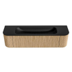 MONDIAZ KURVE 170cm Meuble salle de bain avec module 25 G et D - couleur Oak - 1 tiroir - 2 portes - vasque BIG LARGE centre - sans trous de robinet - Urban SW1138443