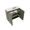 MONDIAZ TURE-DLUX Meuble de toilettes 60 cm Army. Lavabo EDEN Ostra position droite. Sans trou de robinet. SW1104712