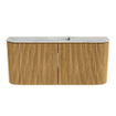 Mondiaz JOYA-DLUX Meuble de salle de bains 93.2cm - arrondis gauche et droite couleur Chêne - Vasque FAYE position Milieu Sans trou de robinet couleur Glace SW1422026