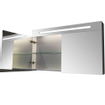 BRAUER Double Face Spiegelkast - 120x70x15cm - verlichting - geintegreerd - 2 links- rechtsdraaiende spiegeldeur - MDF - hoogglans wit SW2182