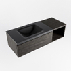 MONDIAZ BUKLA 120cm ensemble de meuble avec module ouvert 40 couleur Marron Foncé avec 1 tiroir. Lavabo CLOUD à gauche 0 trous de robinet couleur Urban. SW1382087