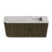 Mondiaz JOYA-DLUX 91.6cm toiletmeubel - ronding links kleur Shadow - Wastafel FAYE positie Rechts 1 kraangat kleur Glace. SW1422808