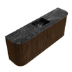 Mondiaz JOYA-DLUX 103.2cm toiletmeubel - ronding links en rechts kleur Walnut - Wastafel FAYE positie Midden Zonder kraangat kleur Lava. SW1422520