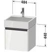 Duravit Ketho 2 meuble sous-lavabo avec 1 tiroir 48.4x46x44cm avec poignée noyer anthracite mat SW773087
