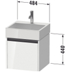 Duravit ketho meuble à 2 vasques avec 1 tiroir 48.4x46x44cm avec poignée anthracite basalte mate SW771971