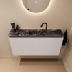 MONDIAZ TURE-DLUX Meuble toilette - 100cm - Linen - EDEN - vasque Lava - position centrale - 1 trou de robinet SW1103863