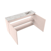 MONDIAZ TURE-DLUX Meuble toilette - 100cm - Rosee - EDEN - vasque Glace - position droite - 1 trou de robinet SW1103502