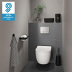 Tiger Tess Toiletrolhouder - met planchet - zelfklevend/boren - zwart/antraciet SW877676