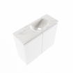 MONDIAZ TURE-DLUX Meuble toilette - 60cm - Talc - EDEN - vasque Ostra - position droite - 1 trou de robinet SW1104651