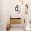 Mondiaz JOYA-DLUX 90cm toiletmeubel - kleur Oak - Wastafel FAYE positie Rechts 1 kraangat kleur Lava. SW1422067