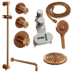 BRAUER Copper Edition Regendoucheset inbouw - hoofddouche 20cm - Wandarm - glijstang - inclusief inbouwdeel - gladde knoppen - handdouche Rond 3 standen - PVD - geborsteld koper SW538403