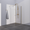 Brauer Season Douche à l'italienne - 100x200cm - verre clair avec cadre - Doré SW1039046