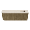 Mondiaz JOYA-DLUX Meuble de salle de bains - 111.6cm - arrondi gauche couleur Dusk - Vasque FAYE position Droite 1 trou de robinet couleur Meli. SW1425872