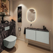 MONDIAZ TURE-DLUX Meuble toilette - 100cm - Greey - EDEN - vasque Lava - position gauche - sans trou de robinet SW1103832