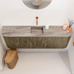 Mondiaz JOYA-DLUX 123.2cm toiletmeubel - ronding links en rechts kleur Dusk - Wastafel FAYE positie Midden Zonder kraangat kleur Oza. SW1426030