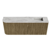 Mondiaz JOYA-DLUX Meuble de salle de bains 111.6cm - arrondi gauche couleur Dusk - Vasque FAYE position Droite 1 trou de robinet couleur Glace SW1423186