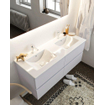 Mondiaz VICA ensemble de meuble de salle de bain - 120cm - cale - 4 tiroirs - lavabo denia double - 2 trous de robinet - version XL 60cm haut SW1091140