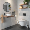Tiger Cooper Porte-rouleau papier toilette sans rabat en forme de L Acier inoxydable brossé / Noir SW771746
